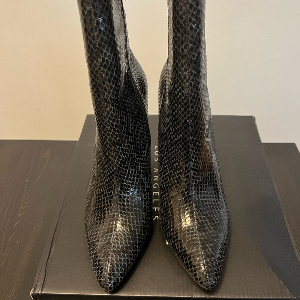 Snake skin print ankle boot